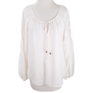 Long Sleeve Embroidered Peasant Top